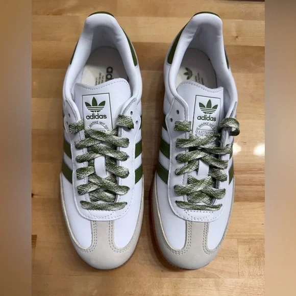 adidas Samba OG White/Olive/Gum Sneakers Classic Retro Soccer-Unisex NIB WmnSz 8 - Picture 9 of 11